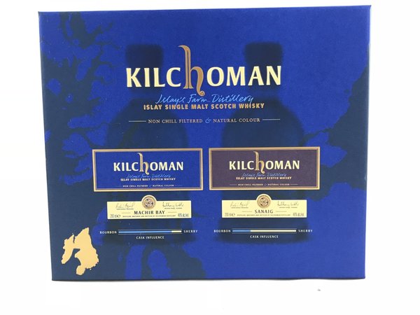 Kilchoman Machir Bay & Sanaig 2x20cl Geschenk Set