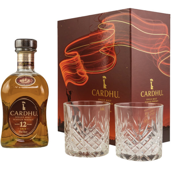Cardhu 12, 40% - Geschenkset mit 2 Gläser
