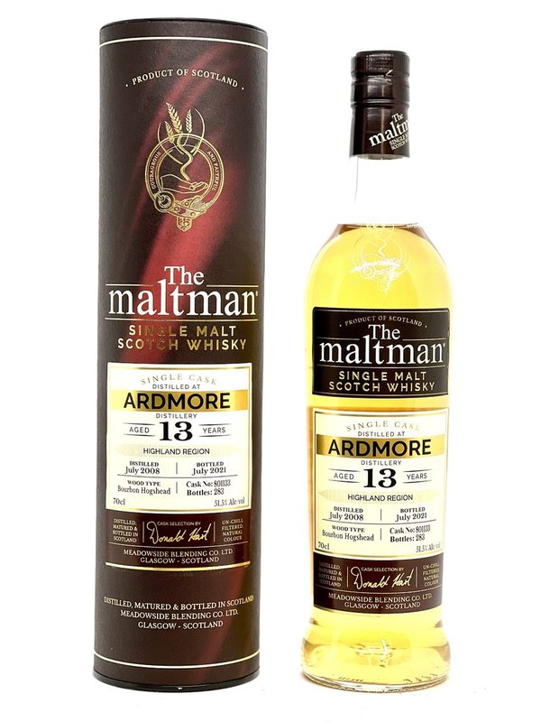 Ardmore 13 2008-2021, Bourbon Hogshead, 51,5% - The Maltman