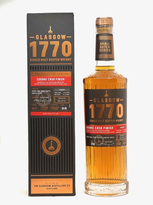 1770 Glasgow, 2018-2022, Cognac Cask Finsish, Batch 1, 56%