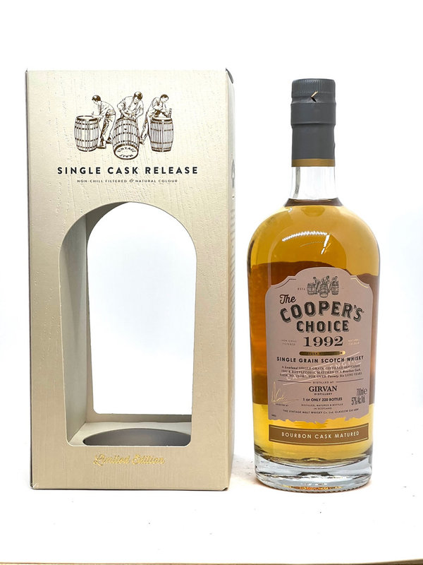 Girvan 26 1992-2019, Bourbon Cask, 57% - Coopers Choice