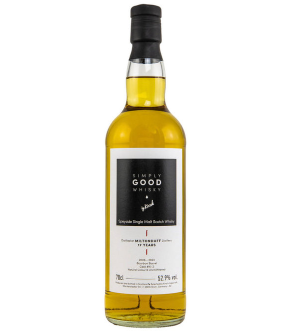 Miltonduff 17 2006-2023, Bourbon Barell, 52,9% - Simply good Whisky - Kirsch Import