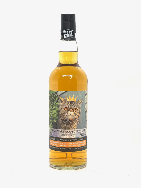 Arran 15 2007-2023, 1st Fill Bourbon, 56,8% - Cat Label Serie - Svenska Eldvatten