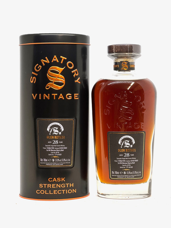 Glenrothes 28 1995-2023, 1st Fill Oloroso Sherry Butt, 51% - Symington´s Choice - Signantory Vintage